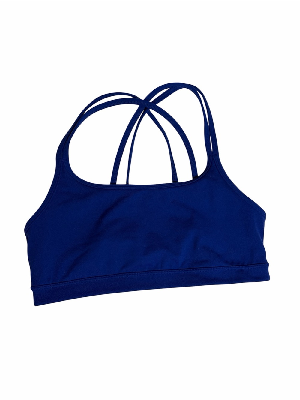 Athleta navy blue strappy crisscrossed back sports bra style 242979 size S